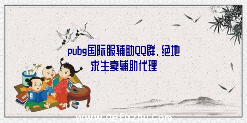 pubg国际服辅助QQ群、绝地求生卖辅助代理