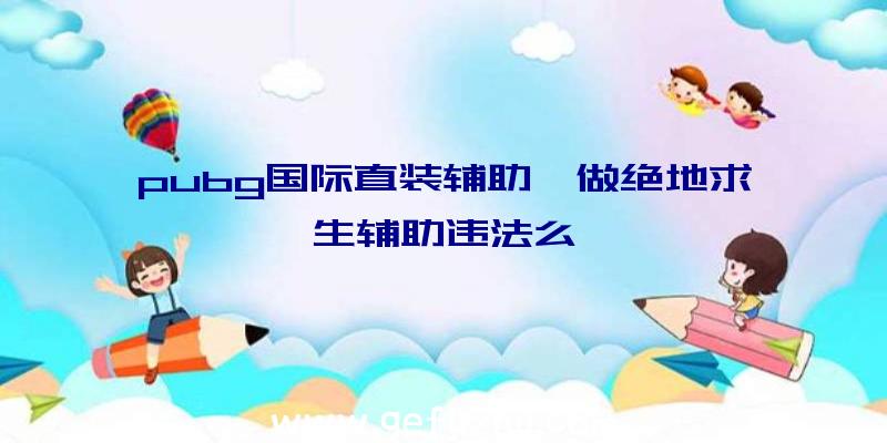 pubg国际直装辅助、做绝地求生辅助违法么