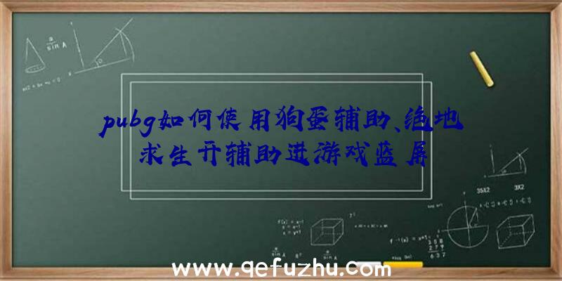 pubg如何使用狗蛋辅助、绝地求生开辅助进游戏蓝屏