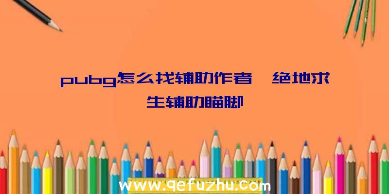 pubg怎么找辅助作者、绝地求生辅助瞄脚