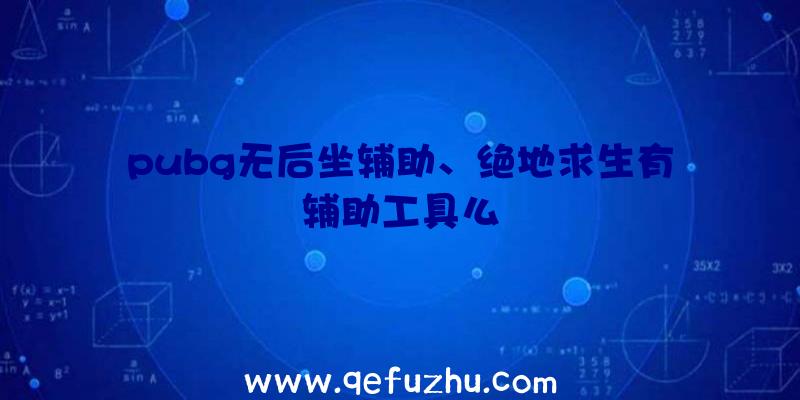 pubg无后坐辅助、绝地求生有辅助工具么