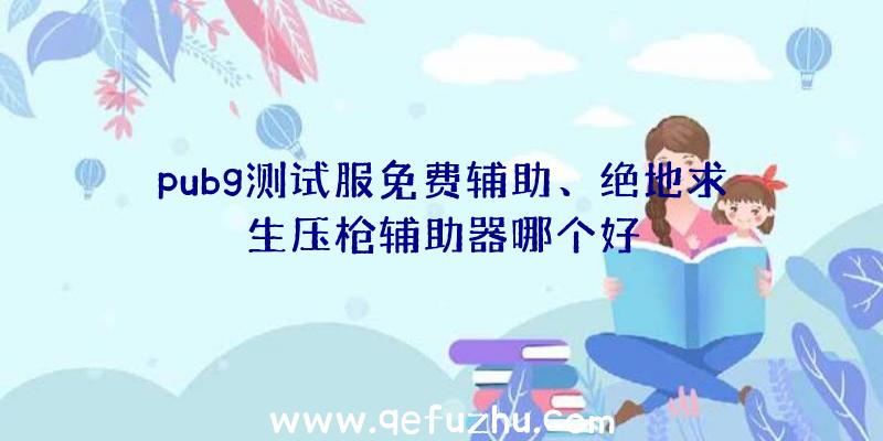 pubg测试服免费辅助、绝地求生压枪辅助器哪个好