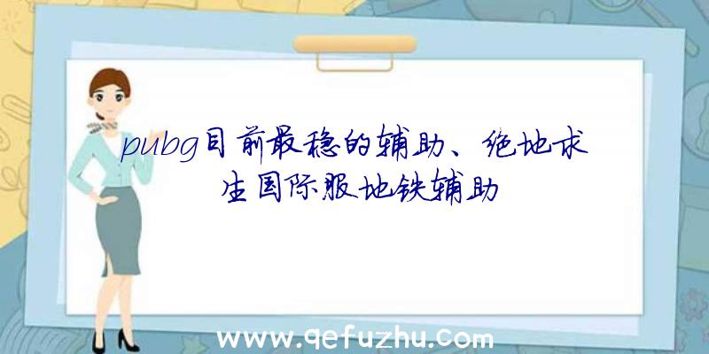 pubg目前最稳的辅助、绝地求生国际服地铁辅助