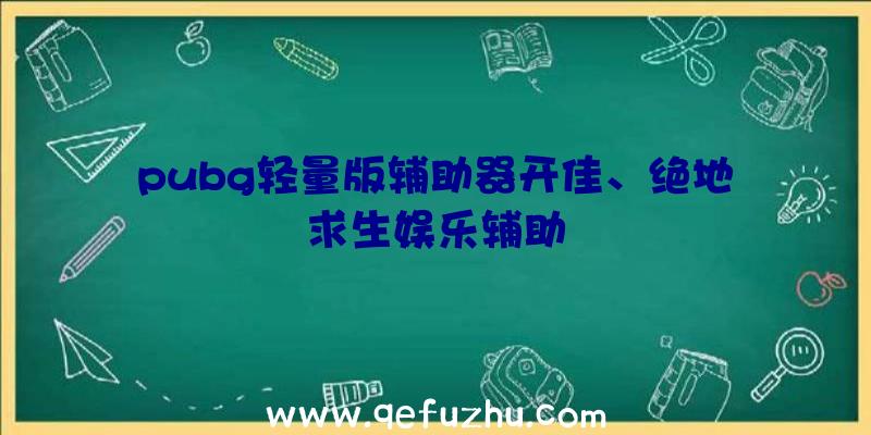 pubg轻量版辅助器开佳、绝地求生娱乐辅助