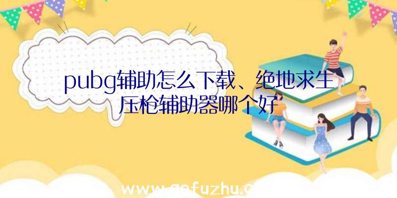 pubg辅助怎么下载、绝地求生压枪辅助器哪个好