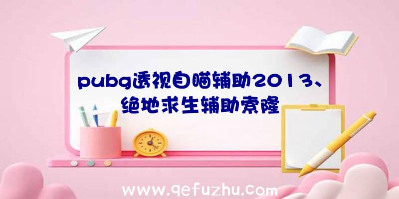 pubg透视自瞄辅助2013、绝地求生辅助索隆