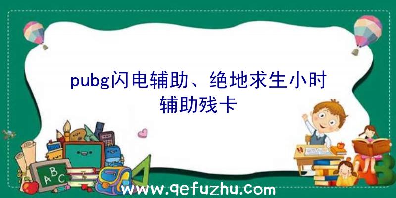 pubg闪电辅助、绝地求生小时辅助残卡