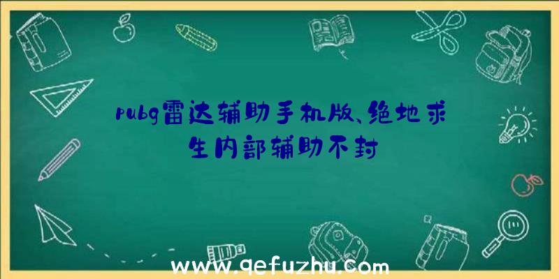 pubg雷达辅助手机版、绝地求生内部辅助不封