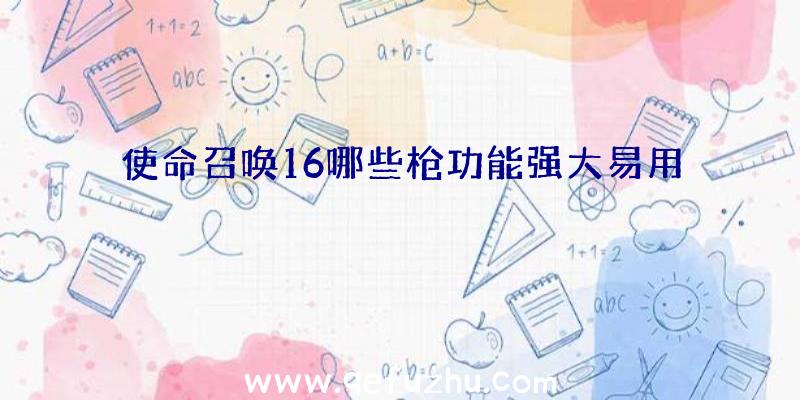 使命召唤16哪些枪功能强大易用