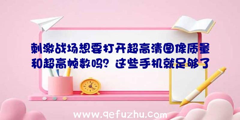 刺激战场想要打开超高清图像质量和超高帧数吗？这些手机就足够了