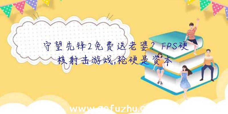 守望先锋2免费送老婆？FPS硬核射击游戏,枪硬是资本