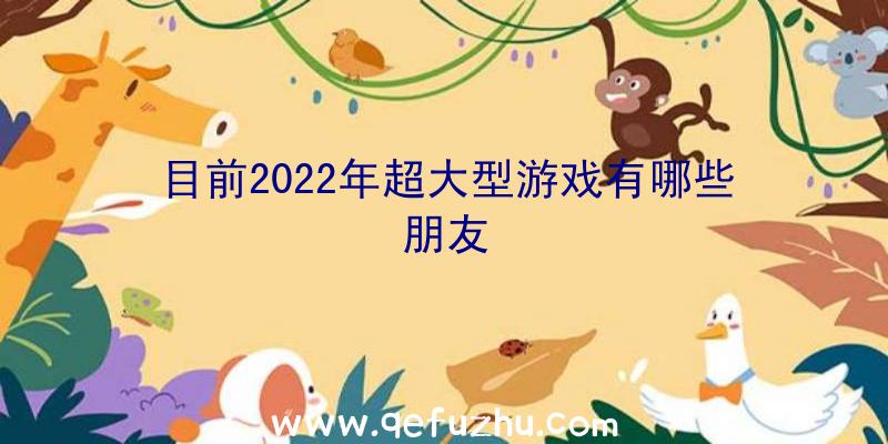 目前2022年超大型游戏有哪些朋友