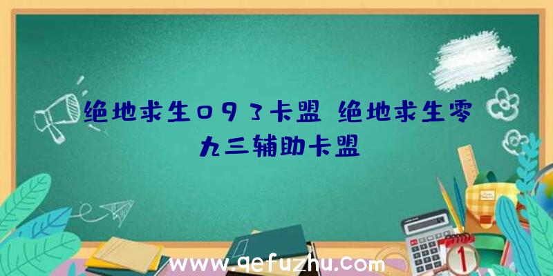 绝地求生093卡盟、绝地求生零九三辅助卡盟