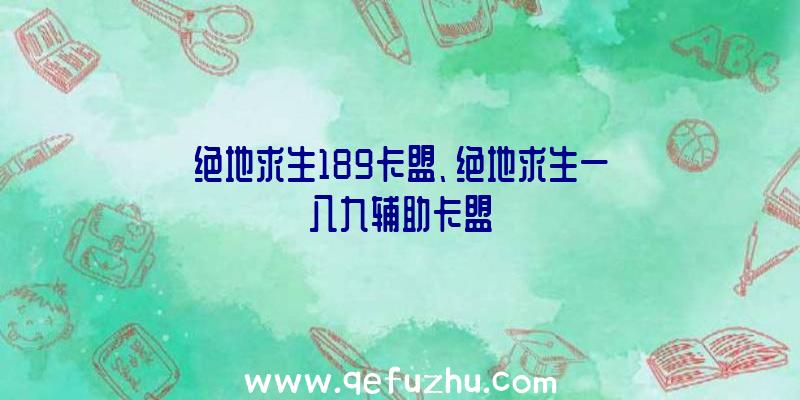 绝地求生189卡盟、绝地求生一八九辅助卡盟