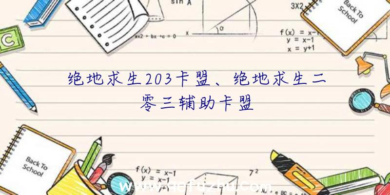 绝地求生203卡盟、绝地求生二零三辅助卡盟