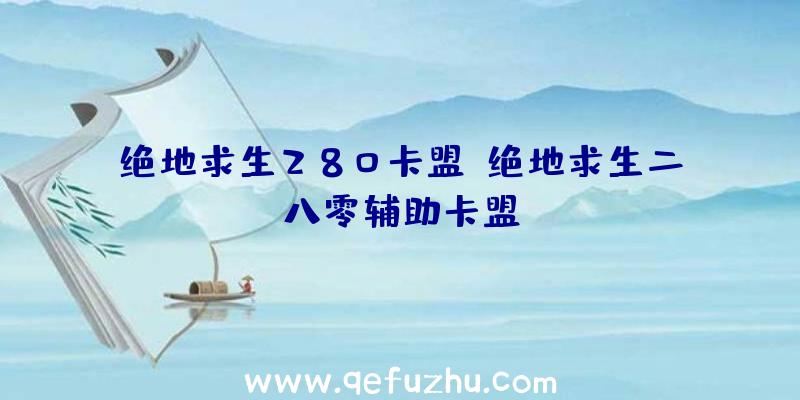 绝地求生280卡盟、绝地求生二八零辅助卡盟