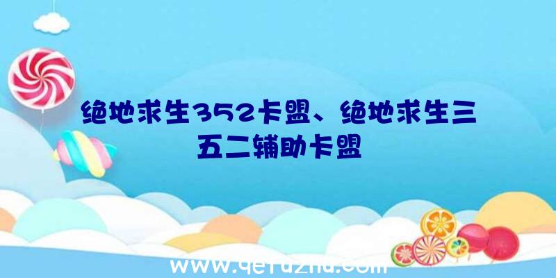 绝地求生352卡盟、绝地求生三五二辅助卡盟