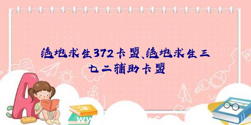 绝地求生372卡盟、绝地求生三七二辅助卡盟