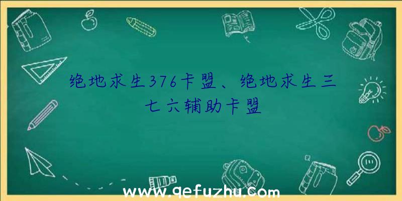 绝地求生376卡盟、绝地求生三七六辅助卡盟