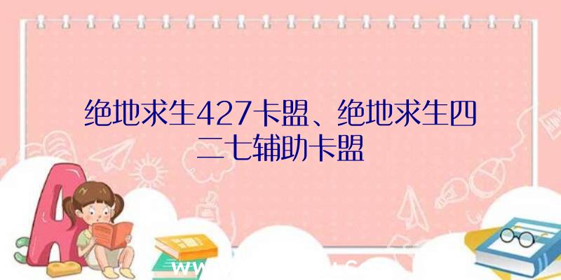 绝地求生427卡盟、绝地求生四二七辅助卡盟