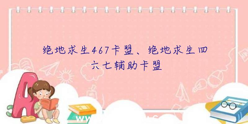 绝地求生467卡盟、绝地求生四六七辅助卡盟