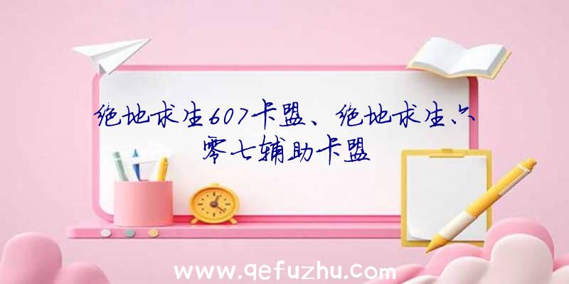 绝地求生607卡盟、绝地求生六零七辅助卡盟