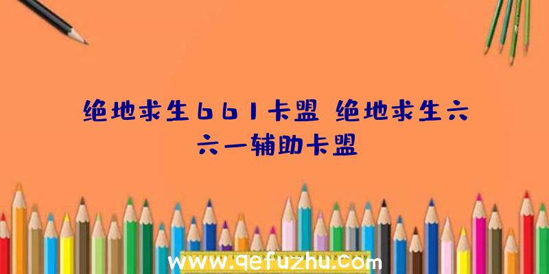 绝地求生661卡盟、绝地求生六六一辅助卡盟