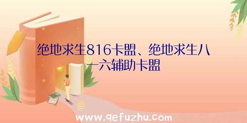 绝地求生816卡盟、绝地求生八一六辅助卡盟