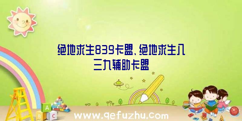 绝地求生839卡盟、绝地求生八三九辅助卡盟