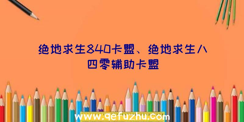 绝地求生840卡盟、绝地求生八四零辅助卡盟