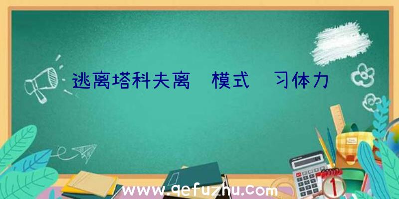 逃离塔科夫离线模式练习体力